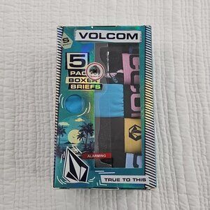 Volcom 5 Pack Boxer Briefs Size Small (28-30) 5.5 inch Inseam‎ NEW Stretch NWT